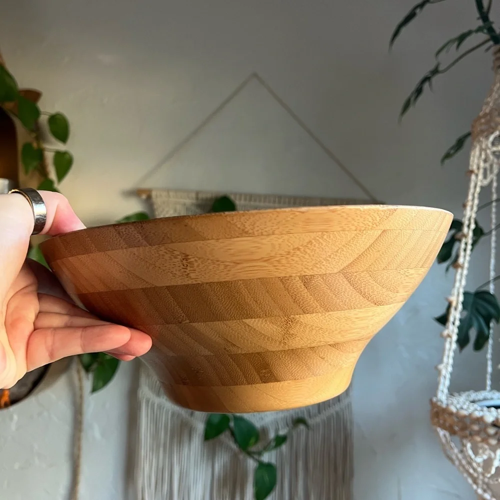 IKEA GRÖNSAKER Serving bowl, Bamboo Wooden Bowl Serving/Mixing Bowl